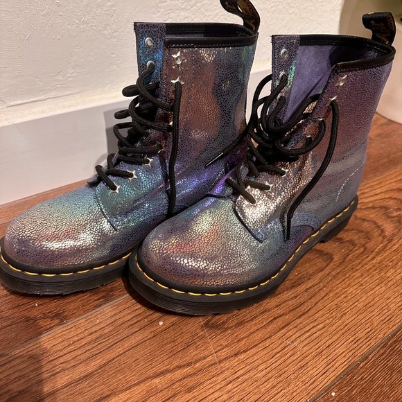 Dr. Martens Women's 1460 Sand Rainbow Ray Boots - Picture 3 of 4